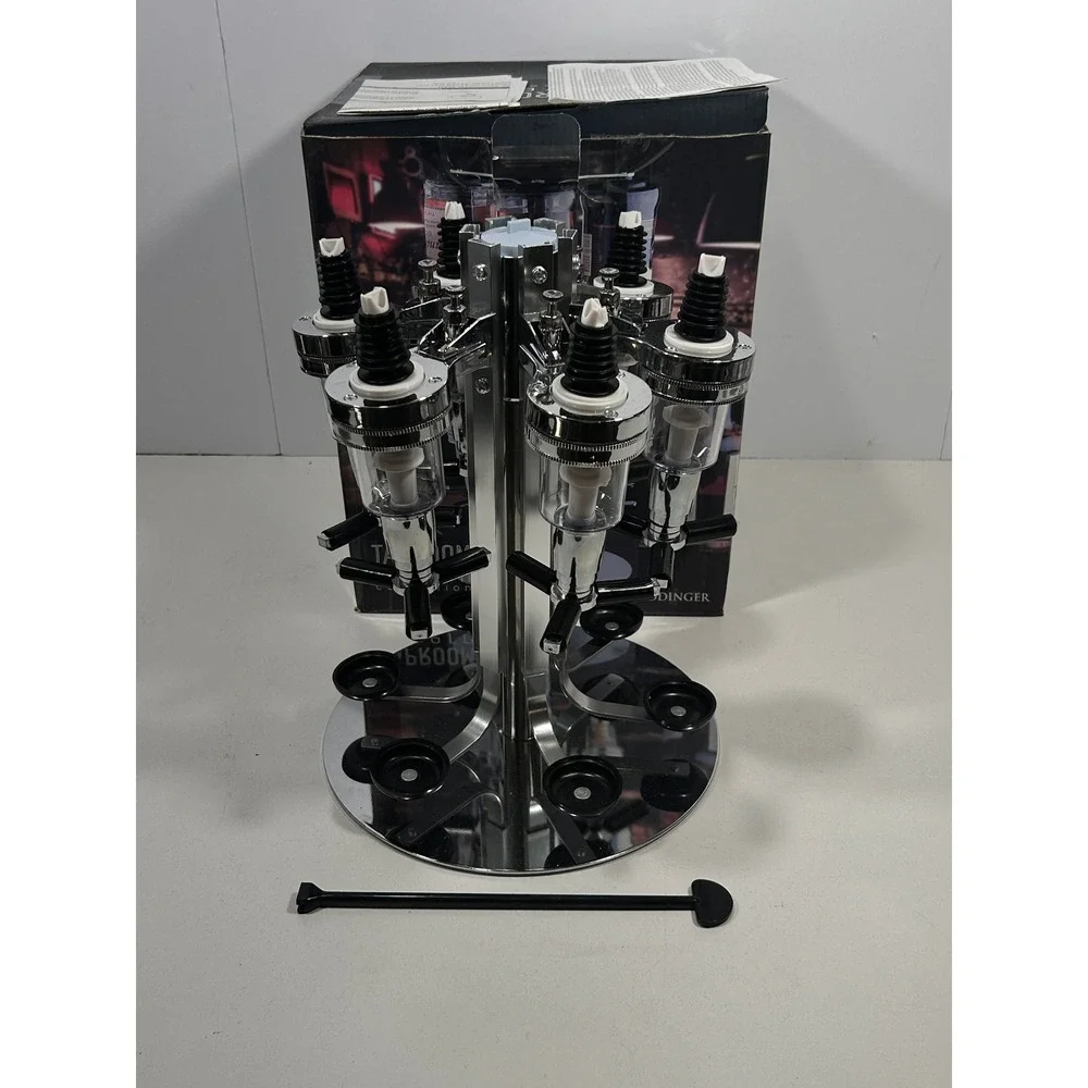 Godinger Taproom Tavern Collection Six Bottle Liquor Dispenser Nickel Plated